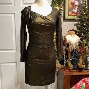 Three dot dress size M in silver metallic jersey